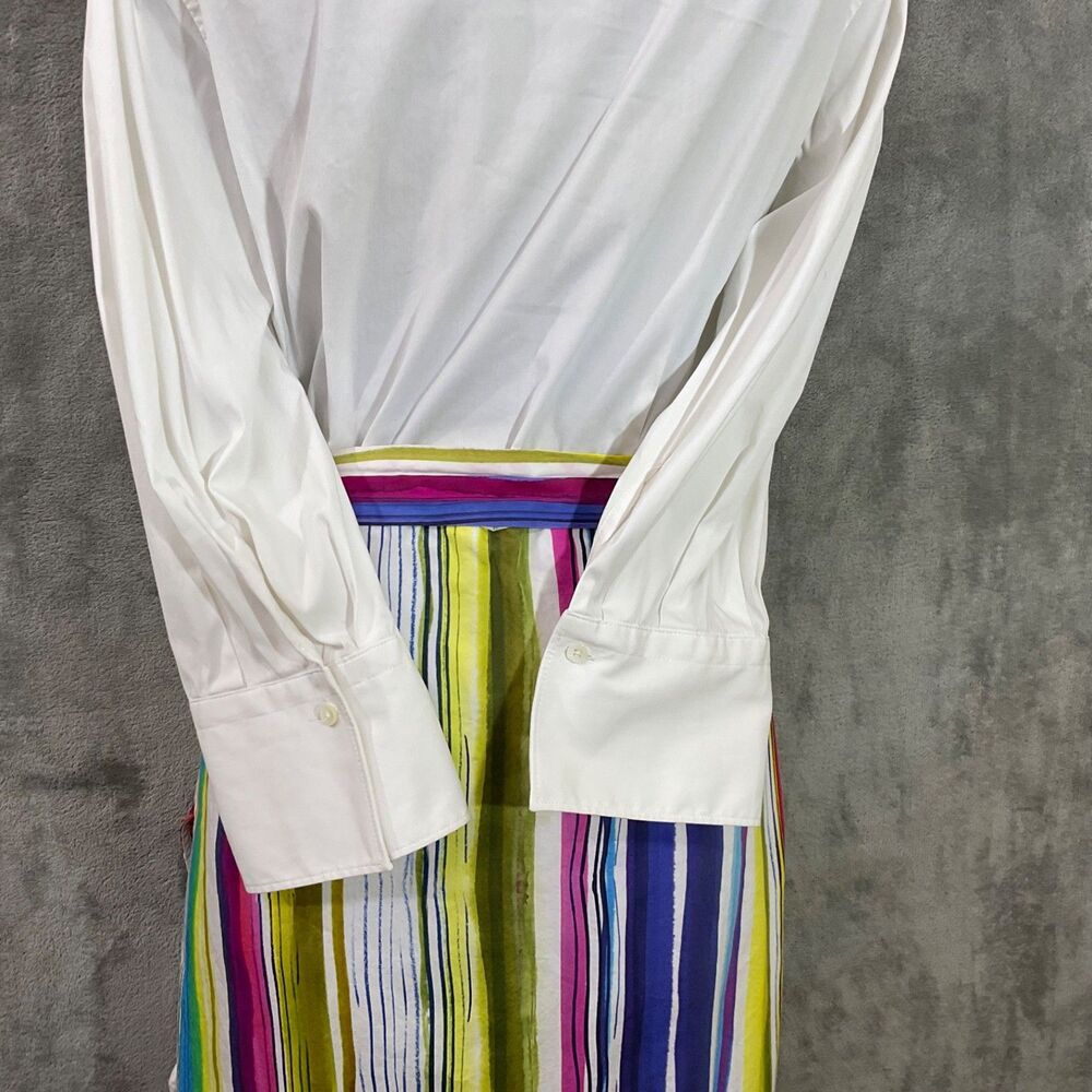 Sara Roka Madlyn Maxi shirt wrap dress 46/US 10 multicolor ruffle Italy pockets - Picture 4 of 13